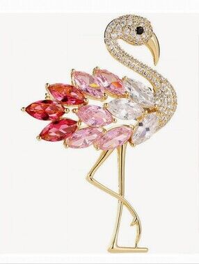 🌺Flamingo Rhinestone Brooch Flamingo Accessories Tropical Wear Resort Wear